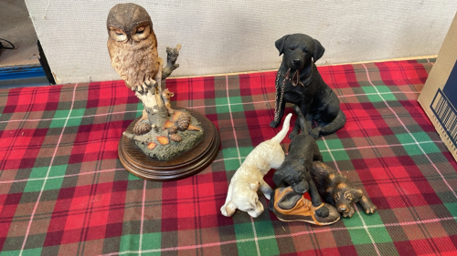 BOX-3 ORNAMENTS (DOGS & OWL)