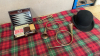 BOX BOWLER HAT, 2 HORNS, BRIDGE GAME, PICTURES ETC