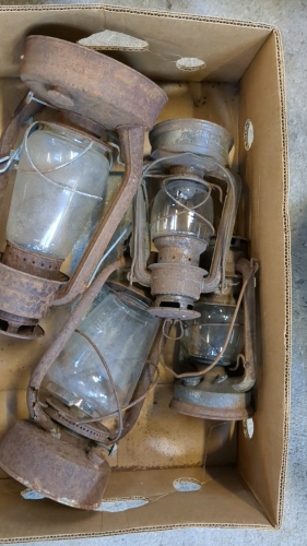 2 BOXES LAMPS & MISC
