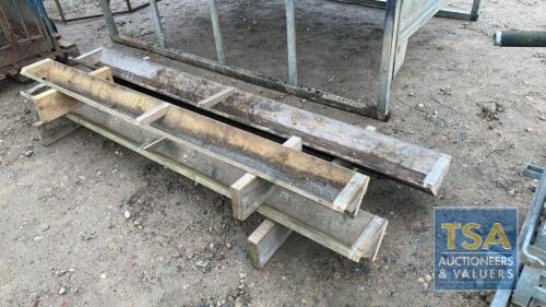 3 X WOODEN SHEEP TROUGHS