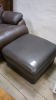 BROWN RECLING CHAIR & FOOT STOOL - 3