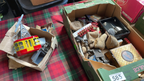 BOX SMALL VICE TOY SKI LIFT METAL WARE PHOTOS ETC