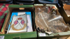 2 BOXES LAMP FUNNELS PICTURES ETC