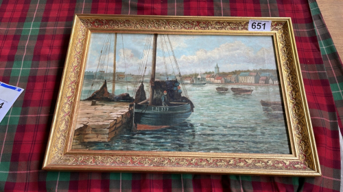 OIL PAINTING BOATS