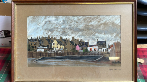 PASTEL-HARBOUR STREET NAIRN BY E LANCASTER