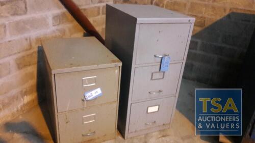 2 No. Two & Three Drawer Metal Filing Cabinets