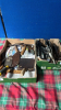 2 BOXES ASSORTED TOOLS MASONS CLAMPS DRILL ETC