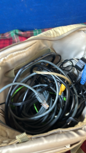 2 BAGS & CONTENTS-CABLES ETC