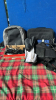 2 BOXES LAPTOP BAGS CHARGERS ETC