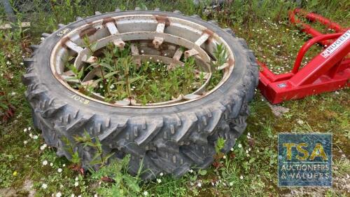 2 X ROW CROP WHEELS & TYRES