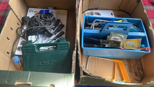 2 BOXES TOOLS ETC