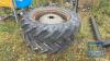 2 X MF 11X28 WHEEL & TYRES