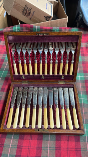 CASED FISH KNIVES & FORKS
