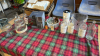2 BOXES WINE GLASSES OLD BOTTLES GLASS JARS ETC