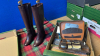 2 BOXES BOOTS- SIZE 5.5 SEWING ITEMS & MAKE UP SET