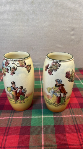 BOX PAIR DOULTON VASES THE GLEANERS