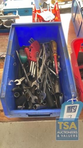 Box c/w Quantity Spanners and Tools