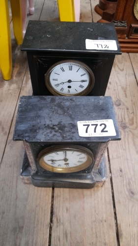 2 SLATE CLOCKS