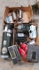 OLD HOOVER & 2 BOXES DOOR STOPS CAR RADIOS ETC