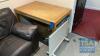 2 No. Brown Leather Effect Settees, 1 No. Light Wood Table, - 4