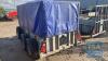 IFOR WILLIAMS GD84 TWIN AXLE RAMP, MESH SIDES, BLUE COVER - 2