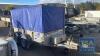 IFOR WILLIAMS GD84 TWIN AXLE RAMP, MESH SIDES, BLUE COVER - 7