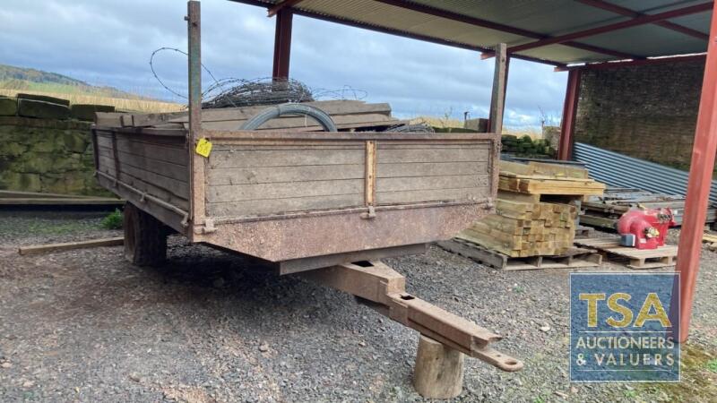 Single Axle Wooden Dropside Trailer c/w Quantity Fencing