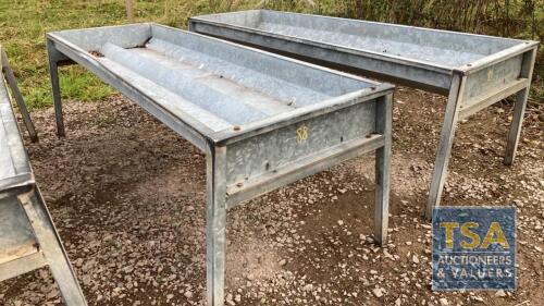 Galvanised Double Cattle Field Trough - 2.6m