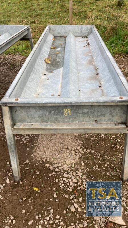 Galvanised Double Cattle Field Trough - 2.6m