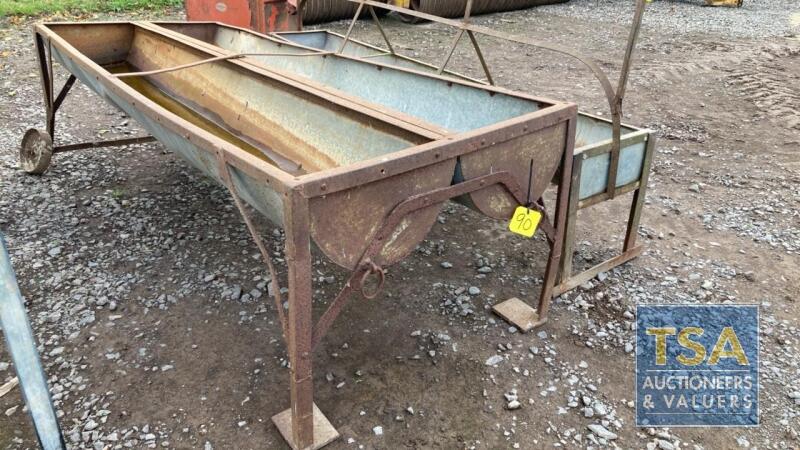 Metal Framed Double Cattle Field Trough - 2.4m