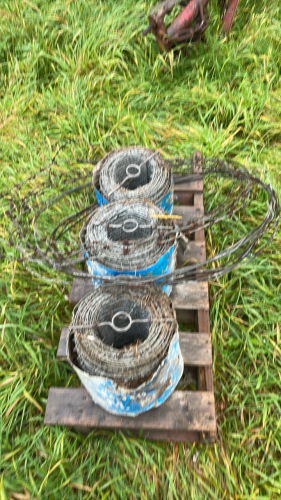 3 ROLLS OF BARB WIRE