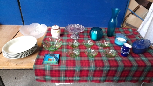 2 BOXES GLASSWARE PLATE ETC