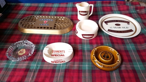 BOX TENNENTS CHIVAS REGAL TRAYS JUGS ETC