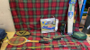 CRICKET SET MATS BLOW UP BED & RACQUETS