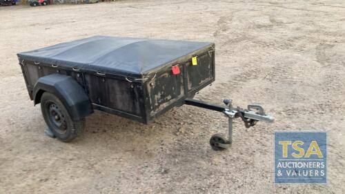 CAR TRAILER 2M X 1.2M C/W RAMPS COVER, FRAME