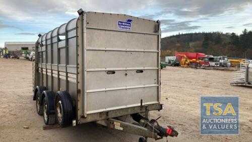 IFOR WILLIAMS LIVESTOCK TRAILER 12 x 6'6" C/W SHEEP DECKS,