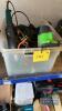 BOX WITH MISC ELECTRIC HAND TOOL DRILLS ETC ELECTRIC SPLITTER BOX