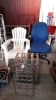 2 WINE RACKS & 3 CHAIRS