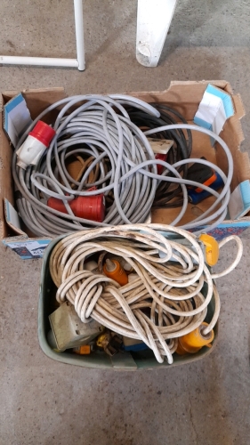 2 BOXES OF CABLES ETC